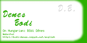 denes bodi business card