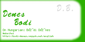 denes bodi business card